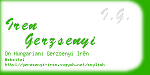 iren gerzsenyi business card