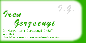 iren gerzsenyi business card